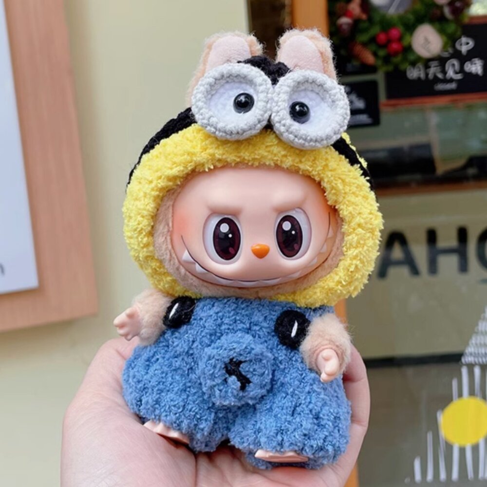 Minion Outfit for Labubu Gen 1/2/3 – Handmade Clothes Set (No Doll)